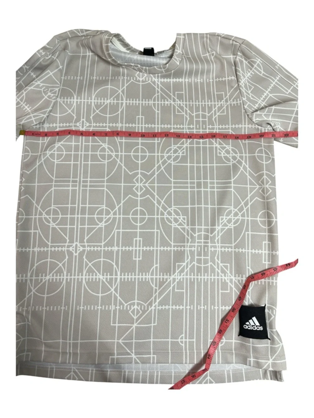 ADIDAS Performance Graphic DNA Tee Geometric Field Print Grey Men’s L